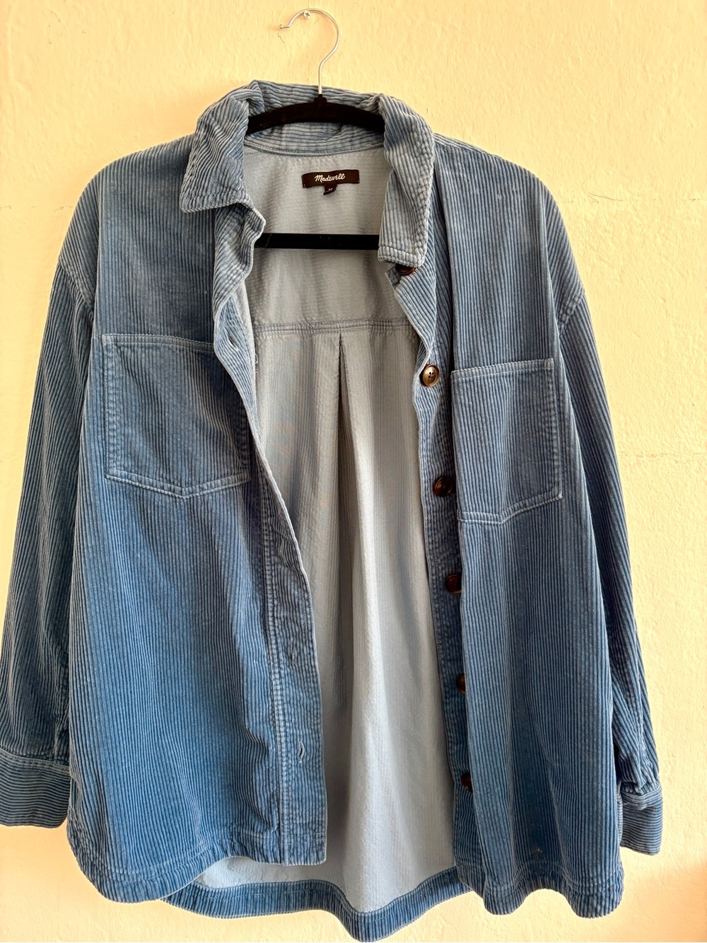 Madewell Blue Corduroy Button Down Shirt Jacket